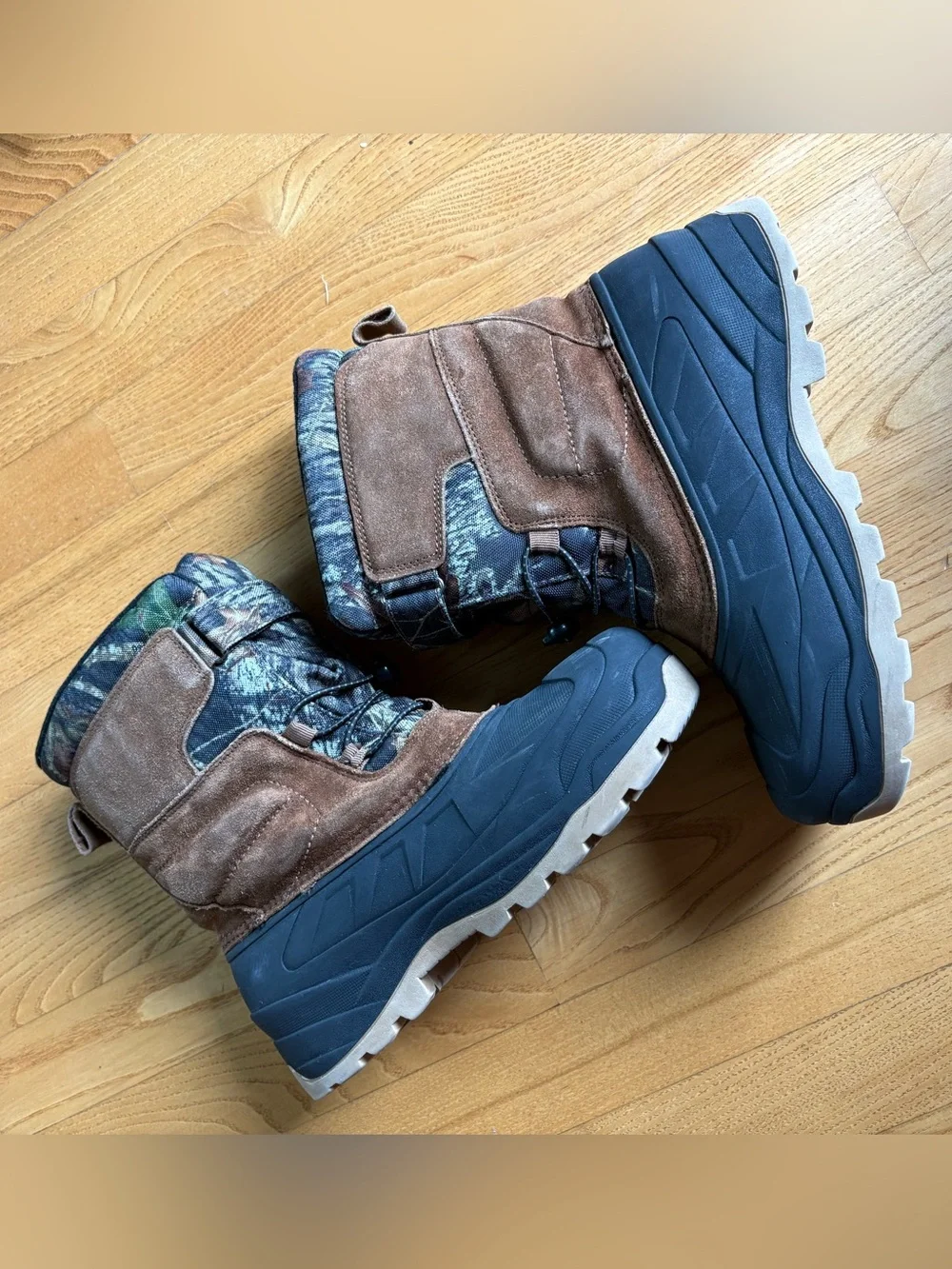 Ozark Trail Suede Snow Boots Camo Winter -5 Degrees Insulated Youth Boys Size 5